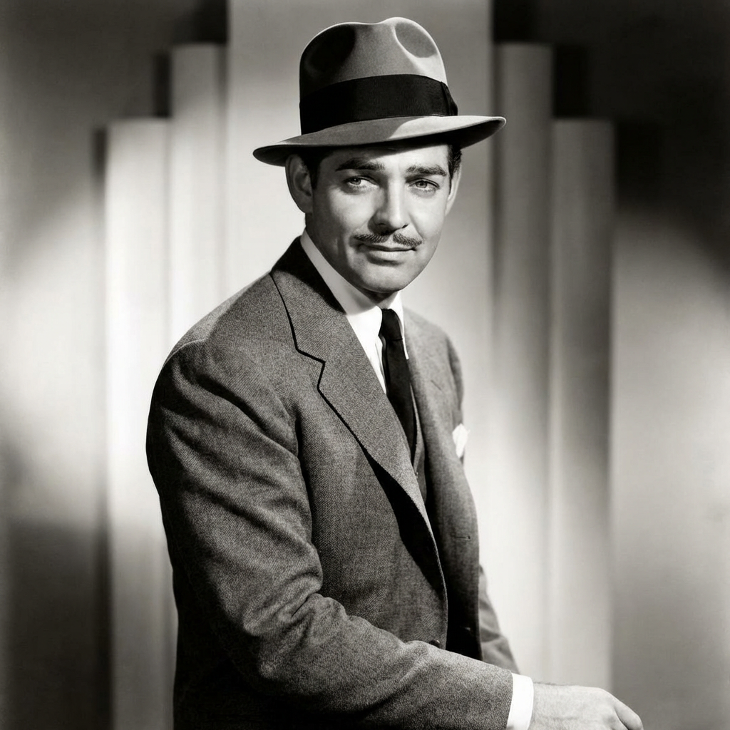 Portrait of Clark Gable classic Hollywood style