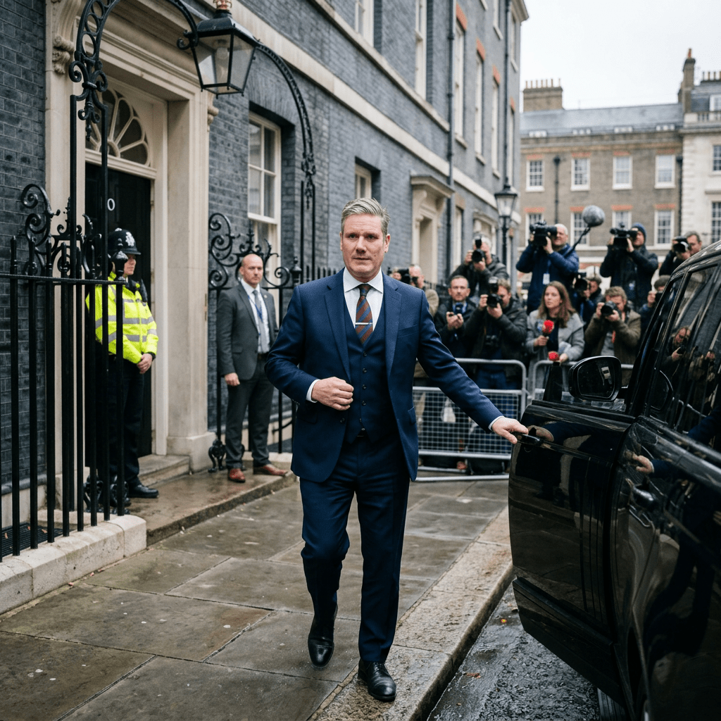 Keir Starmer leaving 10 Downing Street