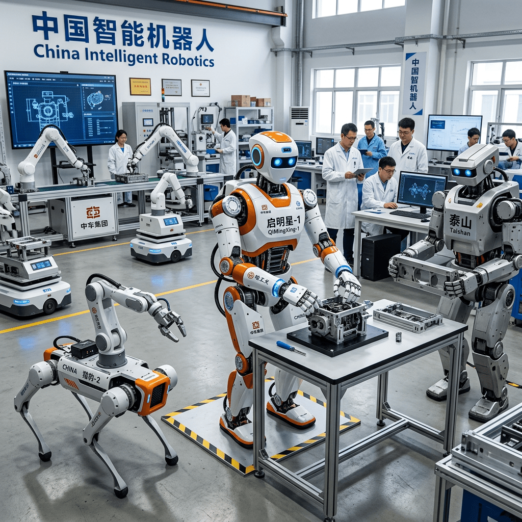 China Intelligent Robotics lab with QIMingXing-1 and Taishan robots