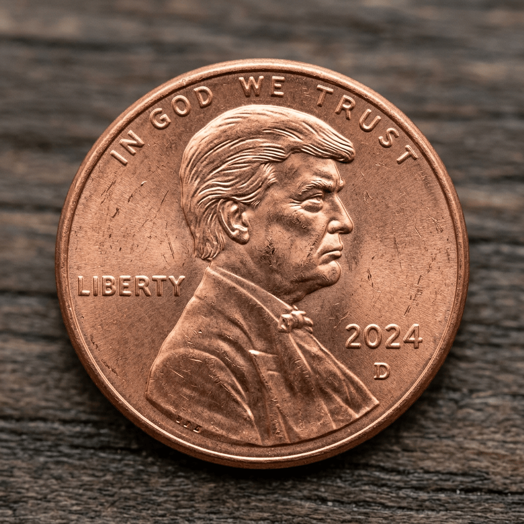 2024 D Lincoln penny showing Lincoln profile, Liberty, and In God We Trust