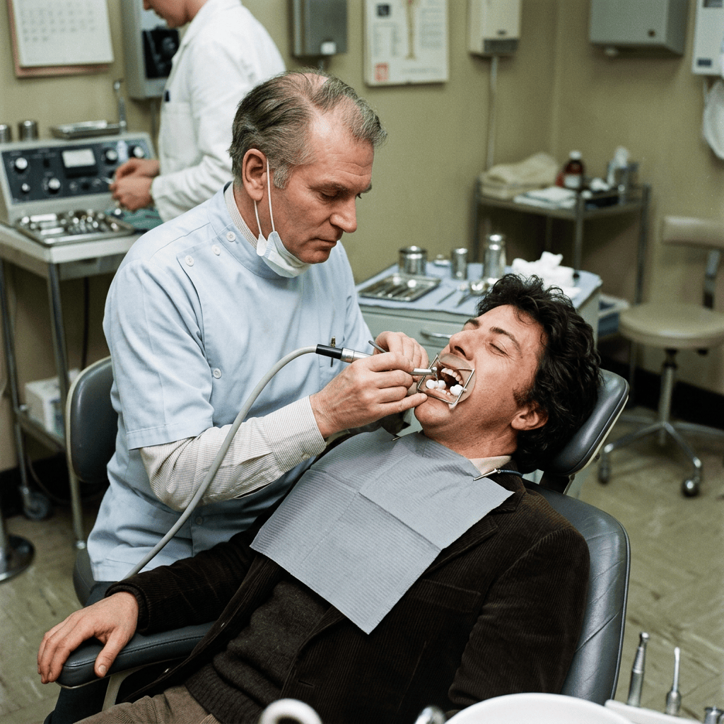Dentist examining a patient’s teeth in a dental clinic